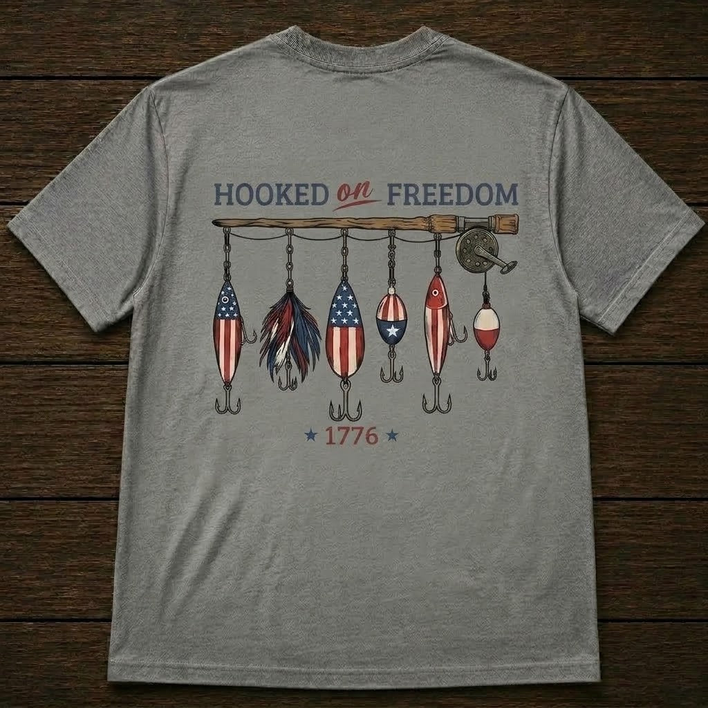 Hooked On Freedom Fishing Men's T-shirt