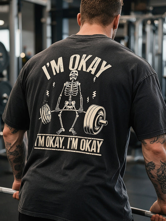 I'M OKAY Washed Gym Men's T-shirt