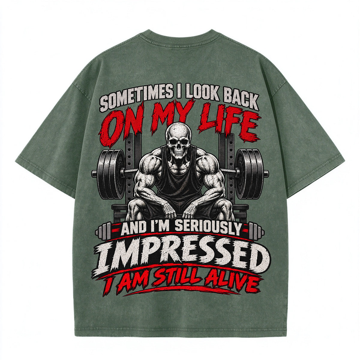Sometimes I Look Back On My Life Washed Gym Men's T-shirt