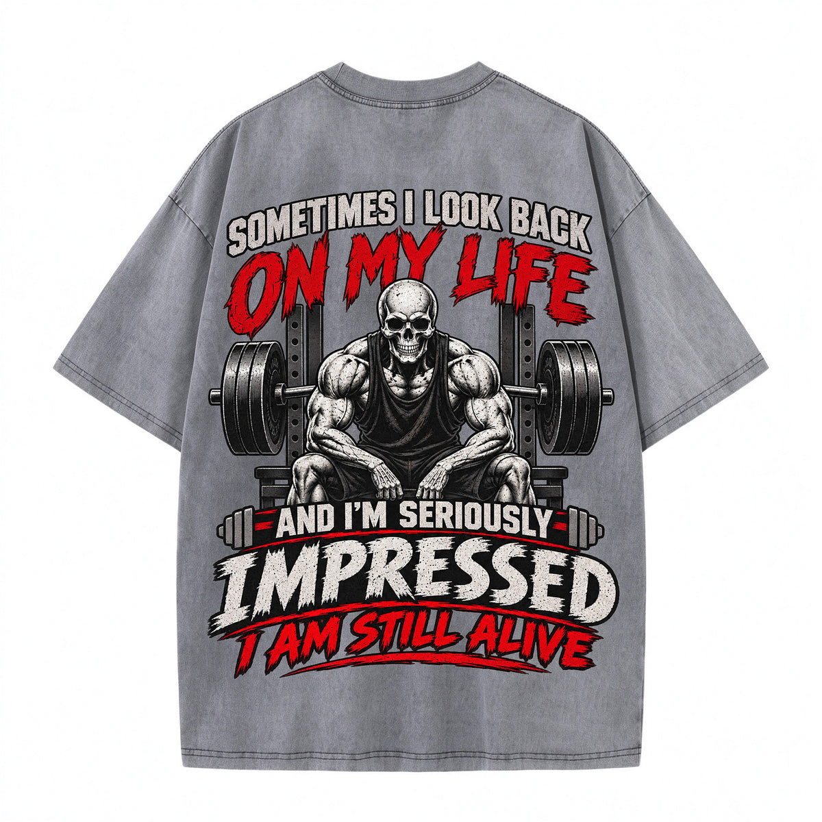 Sometimes I Look Back On My Life Washed Gym Men's T-shirt