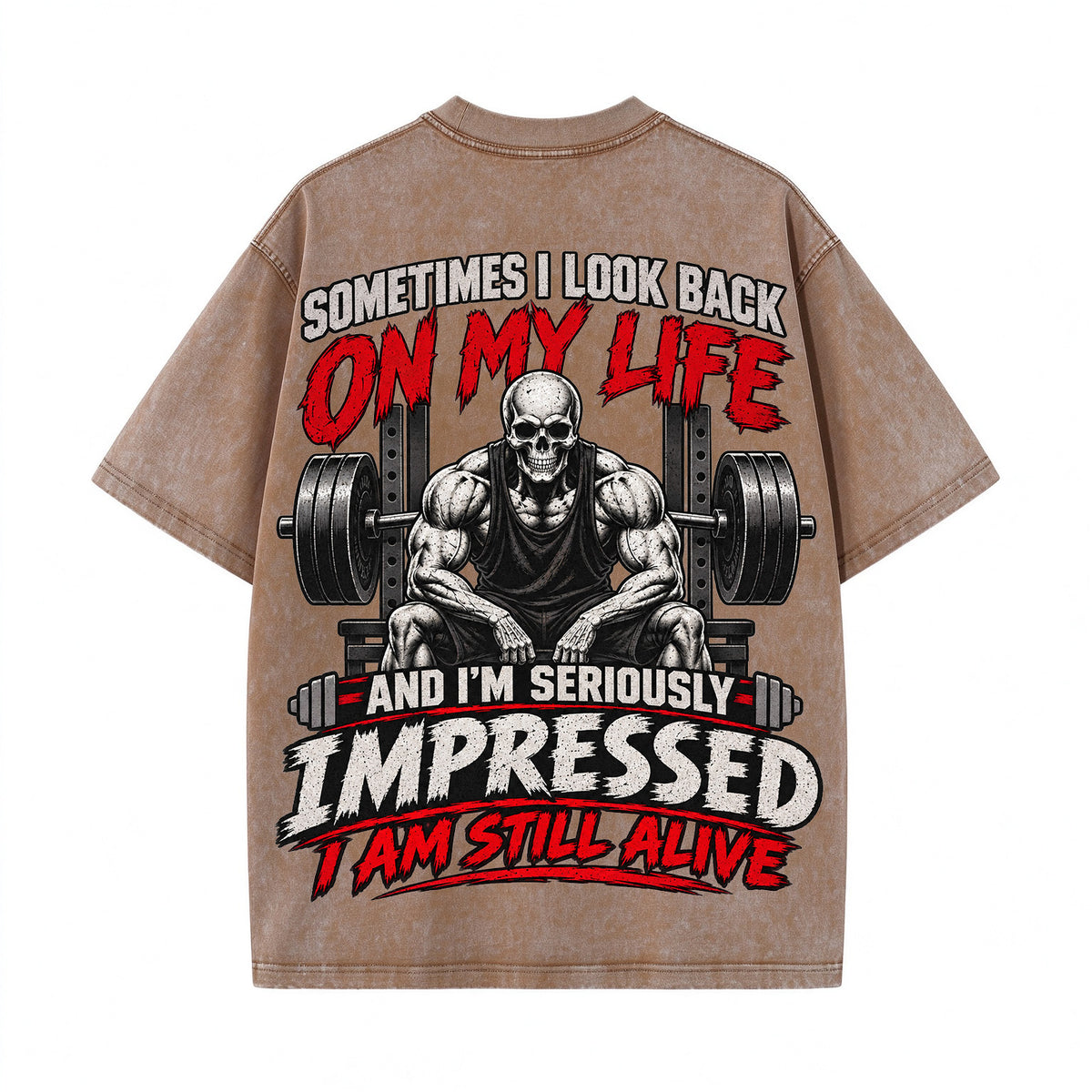 Sometimes I Look Back On My Life Washed Gym Men's T-shirt