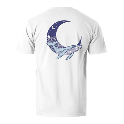 Vacation Whale Sleeping On The Moon Men's Cotton T-shirt
