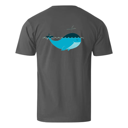 Vacation Boating With Whale Men's Cotton T-shirt