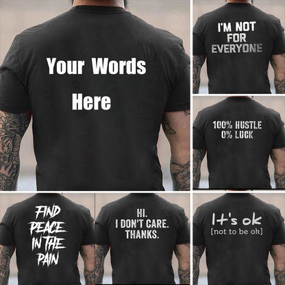 Custom Text Cotton Men's T-shirt