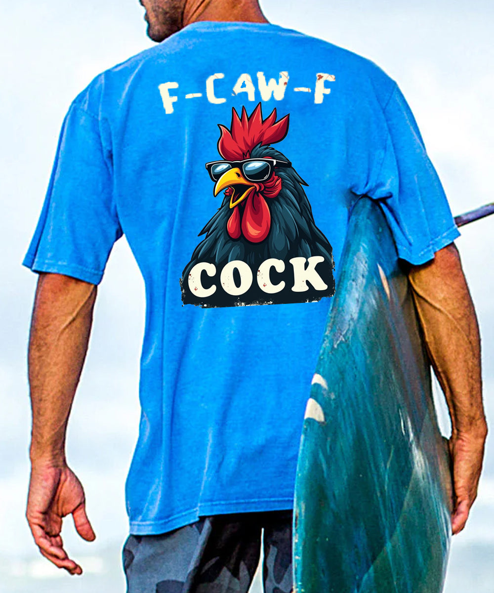 F-Caw-F Cool Rooster Men's Cotton T-shirt