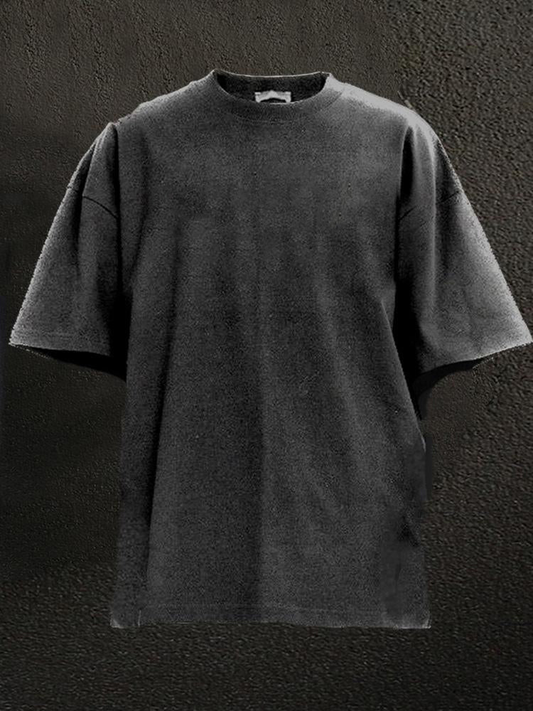 Solid Color Washed Men's T-shirt