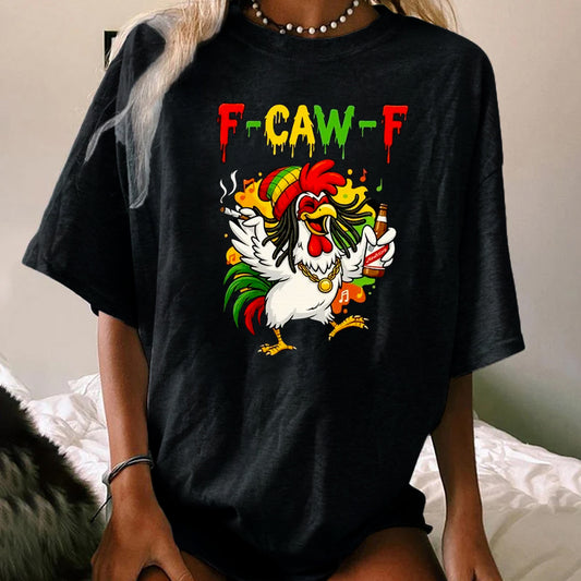 F-Caw-F Party Rooster WOMEN'S T-SHIRT