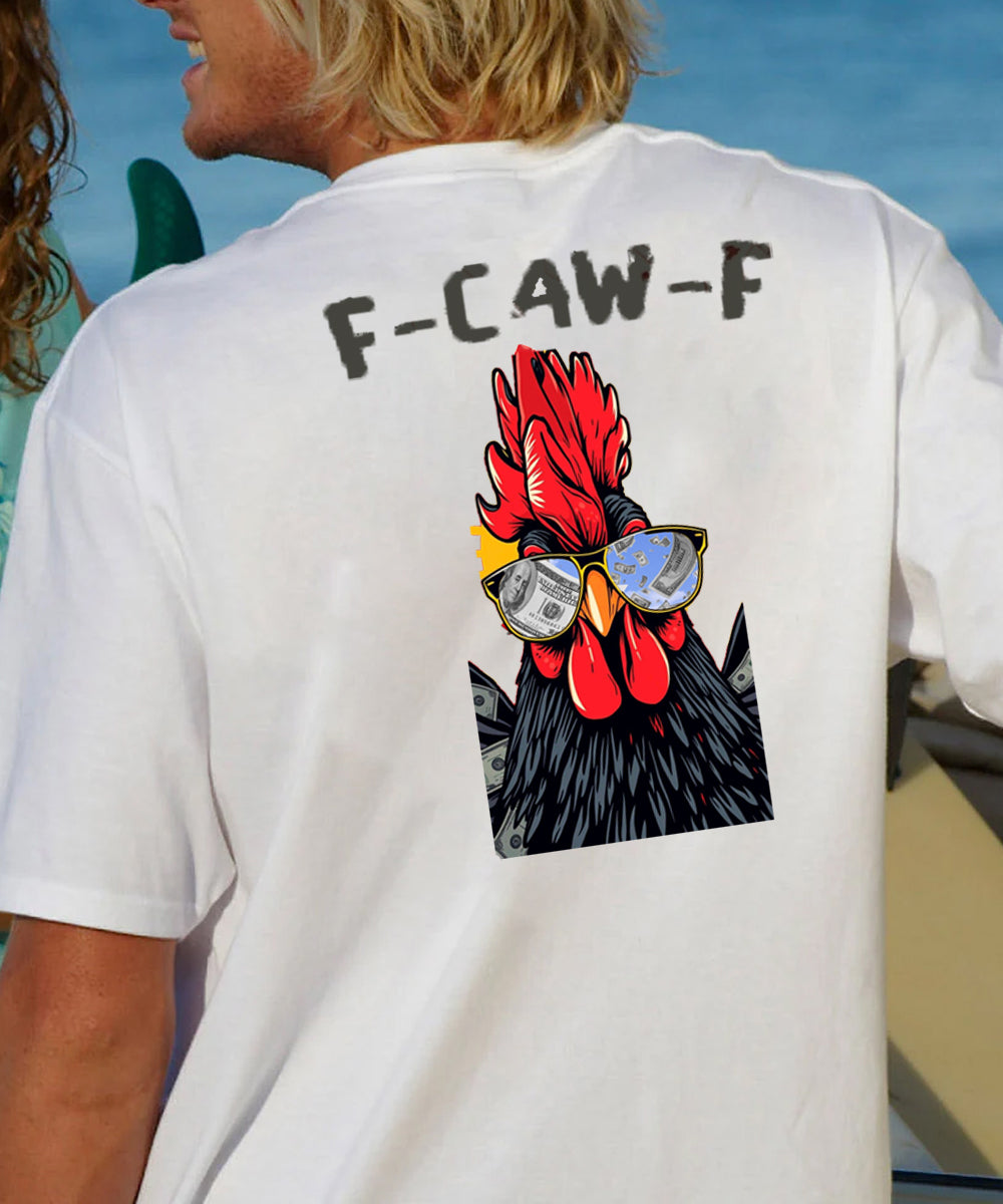 F-Caw-F Dollars Rooster Men's Cotton T-shirt
