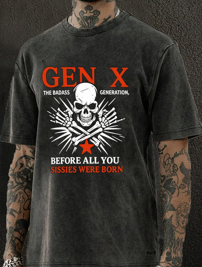 Gen X Pattern Washed Men's T-shirt