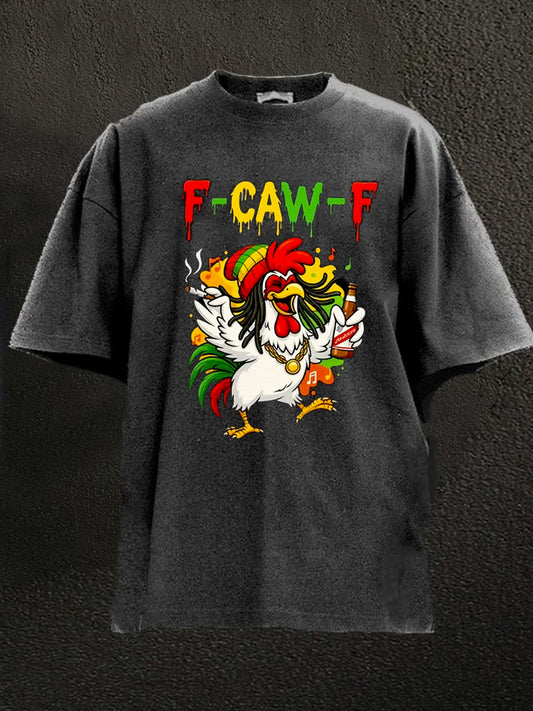 F-Caw-F Party Rooster Washed Men's T-shirt