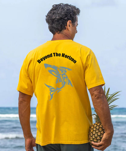 Beyond The Horizon Shark Men's Cotton T-shirt