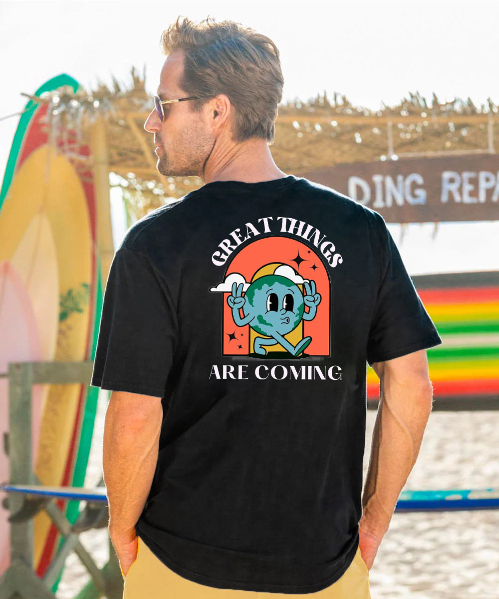 Creat Things Are Coming Men's Cotton T-shirt