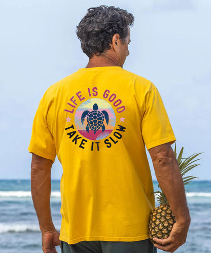 Vacation Life Is Good Take It Slow Men's Cotton T-shirt