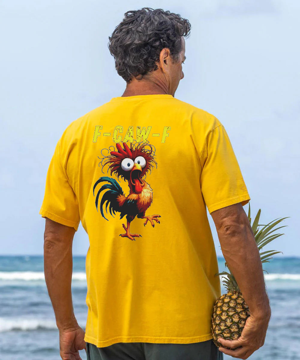 F-Caw-F Crazy Rooster Men's Cotton T-shirt