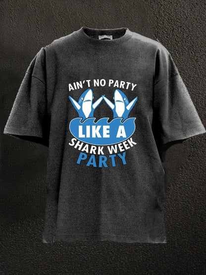 Shark Week Party Vacation Washed Men's T-shirt