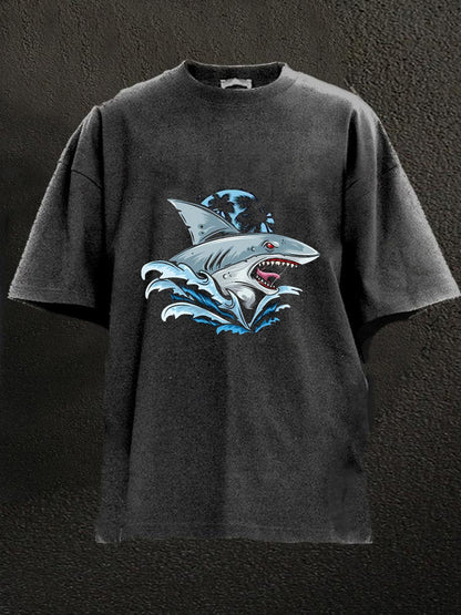 Shark Vacation Washed Men's T-shirt
