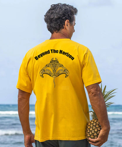 Beyond The Horizon Manta Ray Men's Cotton T-shirt