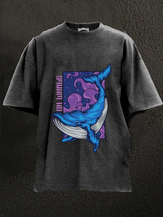 OH Whale Shark Vacation Washed Men's T-shirt