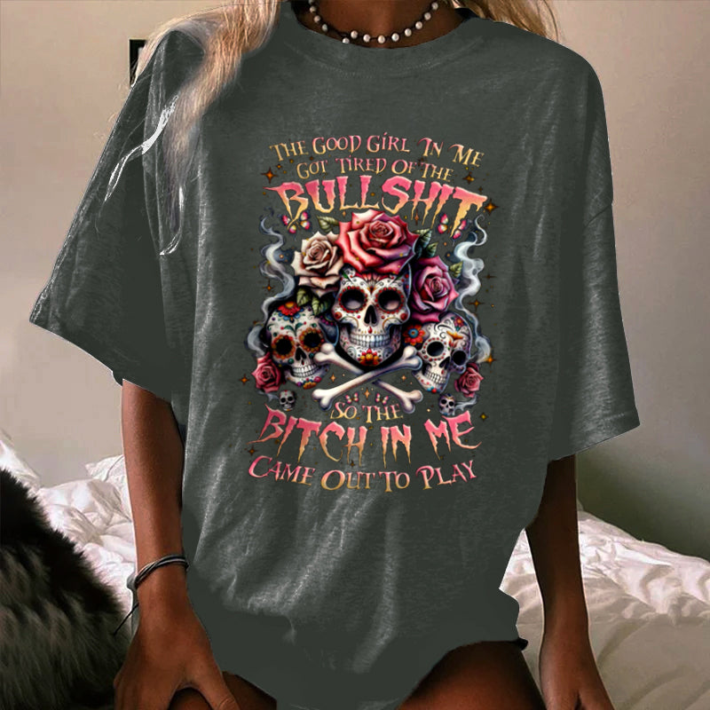 THE GOOD GIRL IN ME BONES SUGAR WOMEN'S T-SHIRT