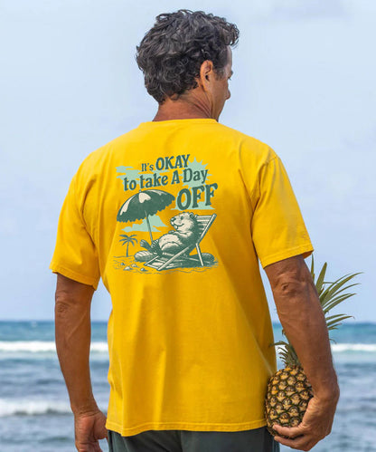 Vacation It's Okay To Take A Day Off Men's Cotton T-shirt