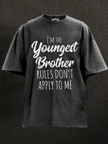 I'm The Youngest Brother Washed Men's T-shirt