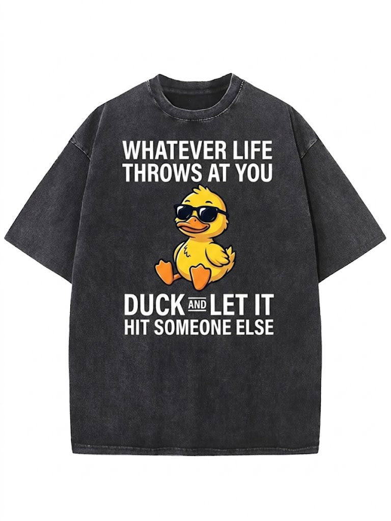Whatever Life Throws At You Funny Washed Men's T-shirt