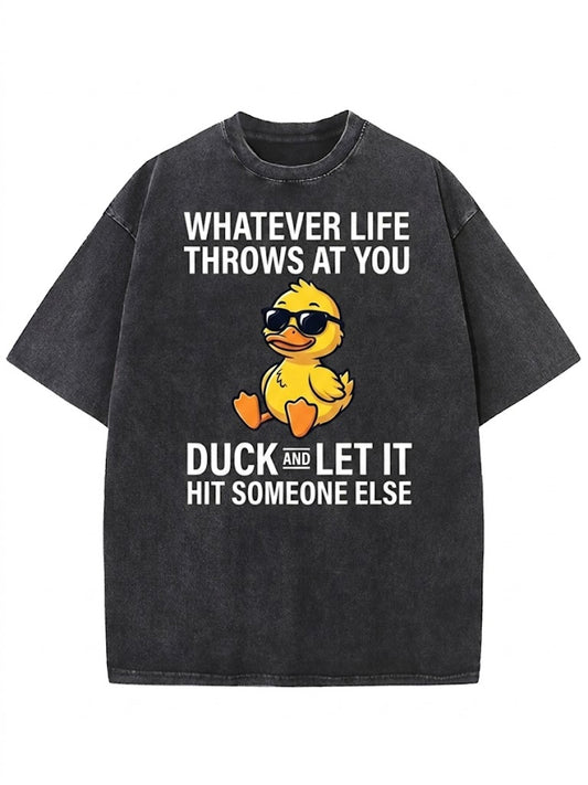 Whatever Life Throws At You Funny Washed Men's T-shirt