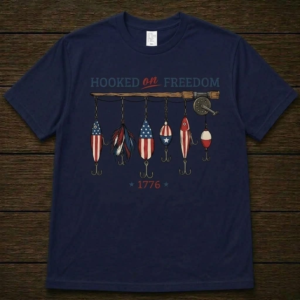 Hooked On Freedom Fishing Men's T-shirt