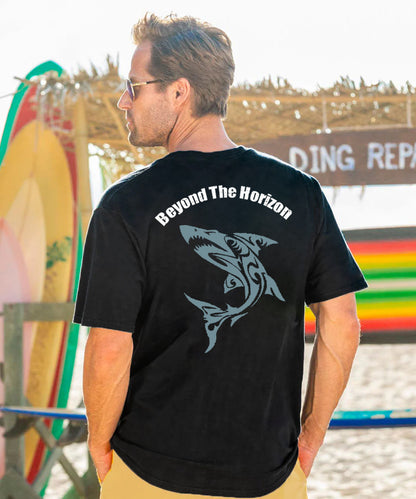 Beyond The Horizon Shark Men's Cotton T-shirt