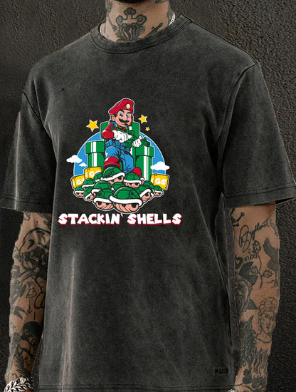 Stackin'Shells Washed Men's T-shirt