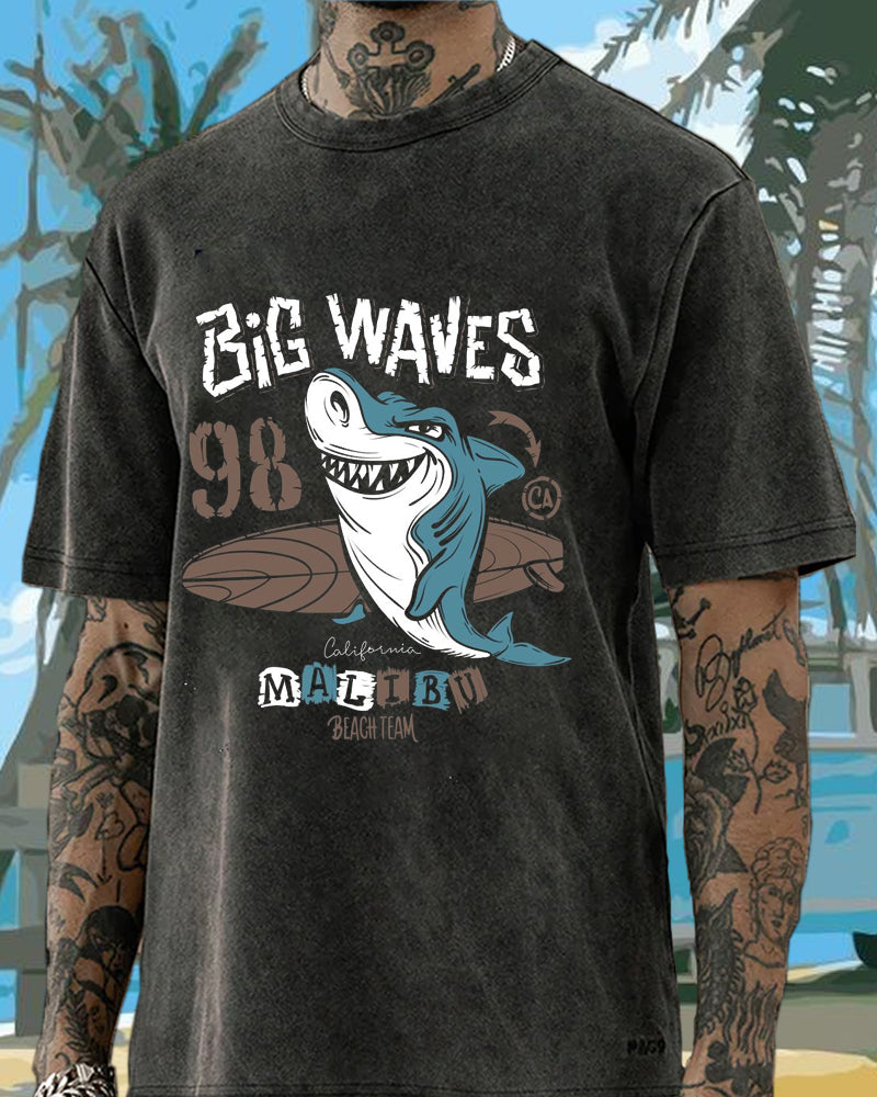 Big Shark Vacation Washed Men's T-shirt