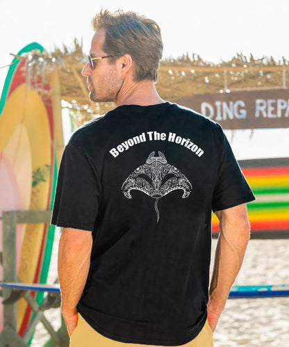 Beyond The Horizon Manta Ray Men's Cotton T-shirt