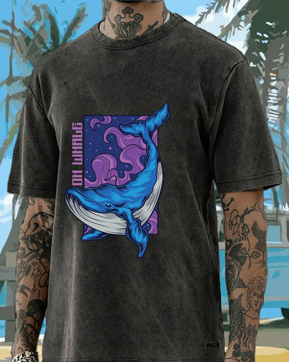 OH Whale Shark Vacation Washed Men's T-shirt