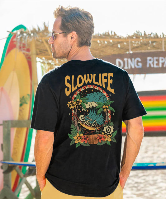 Slow Life Men's Cotton T-shirt