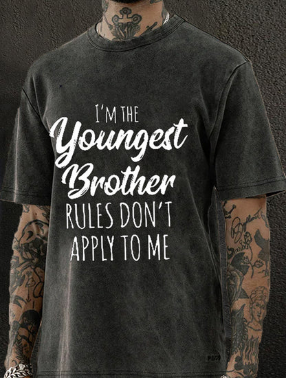 I'm The Youngest Brother Washed Men's T-shirt