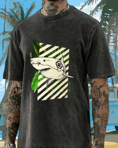 Shark 3D Vacation Washed Men's T-shirt