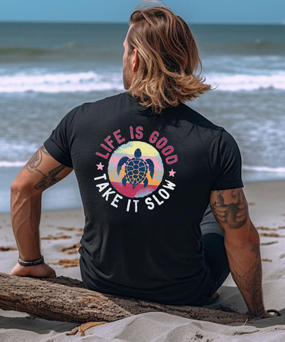 Vacation Life Is Good Take It Slow Men's Cotton T-shirt