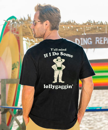 Vacation Cowboy Frog Y'all Mind lf l Do Some Lollygaggin' Men's Cotton T-shirt