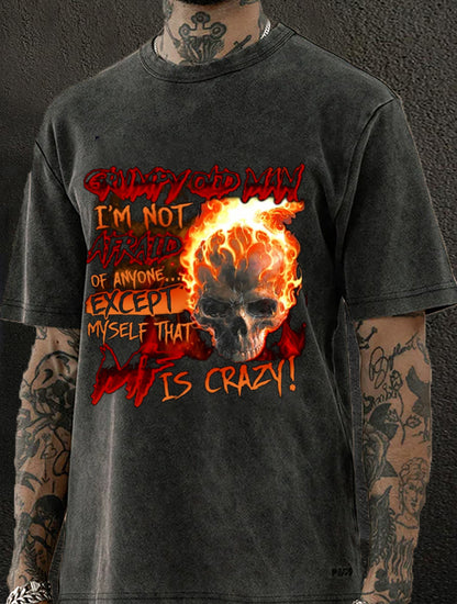 Grumpy old man i'm not afraid of anyone except myself Washed Men's T-shirt