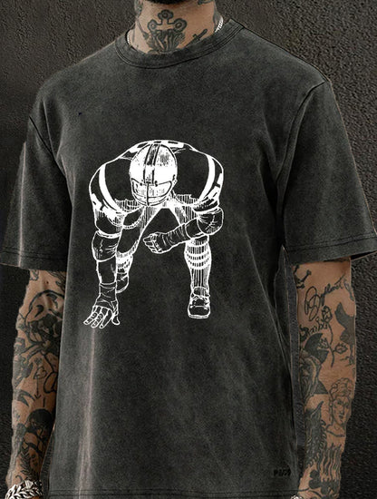 American Football Player Washed Men's T-shirt