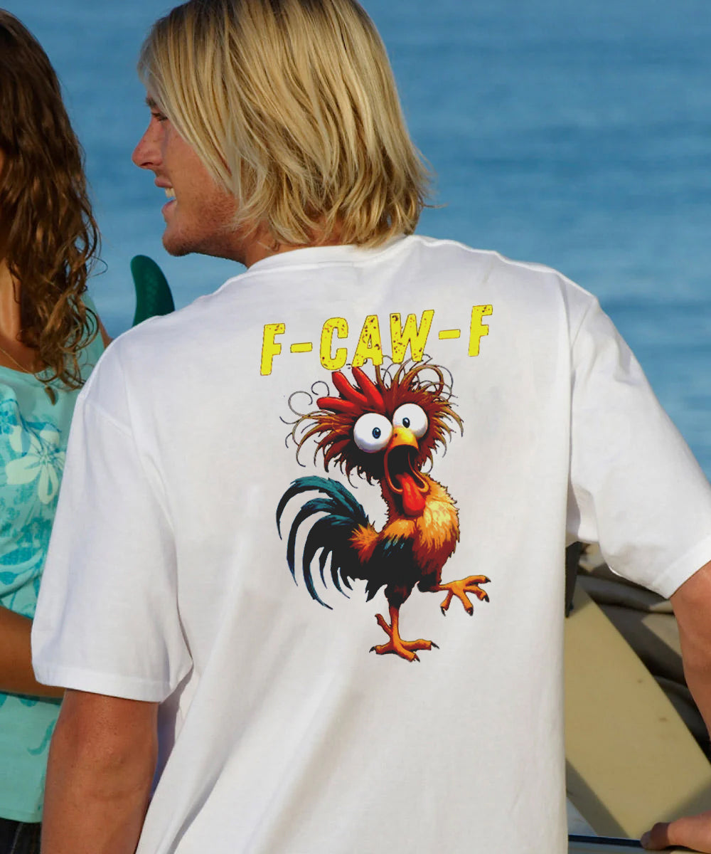 F-Caw-F Crazy Rooster Men's Cotton T-shirt