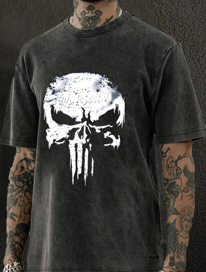 Casual Skeleton Washed Men's T-shirt