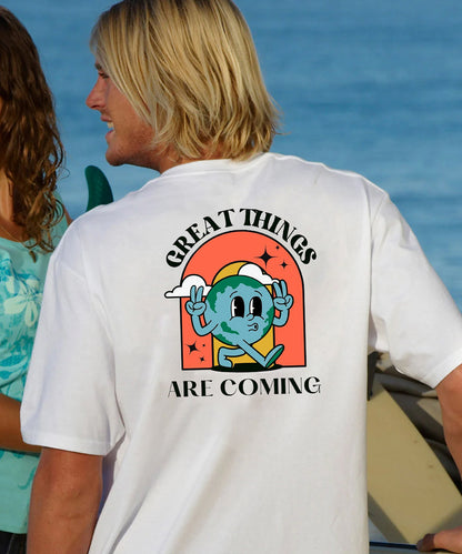 Creat Things Are Coming Men's Cotton T-shirt