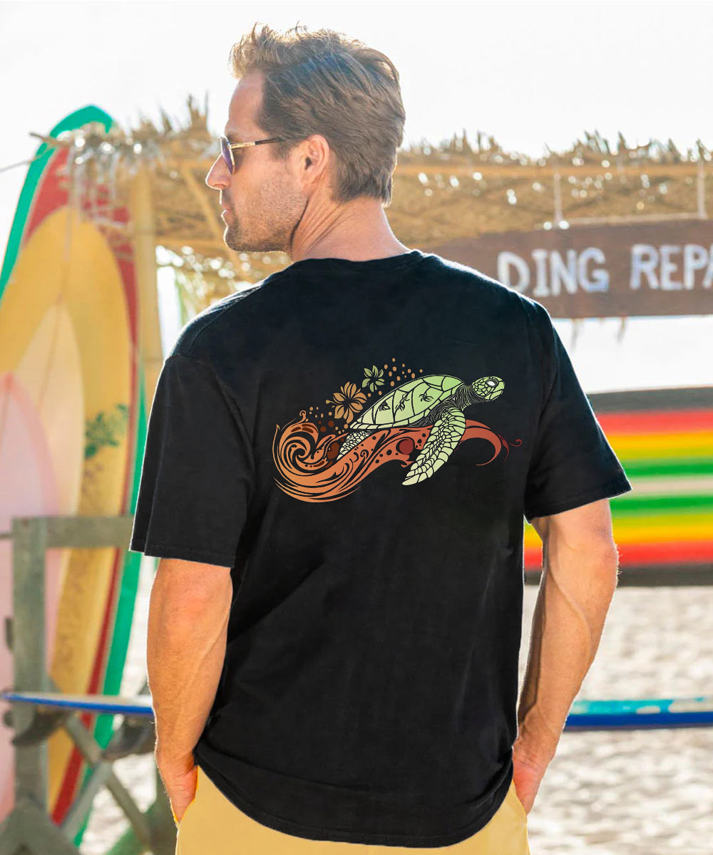 Turtle Surfing Men's Cotton T-shirt