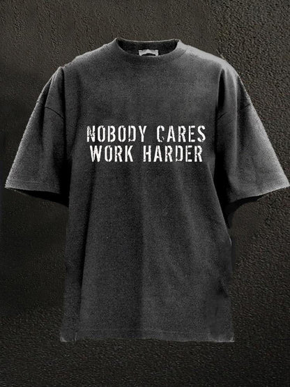 Custom Text Casual Washed Men's T-shirt