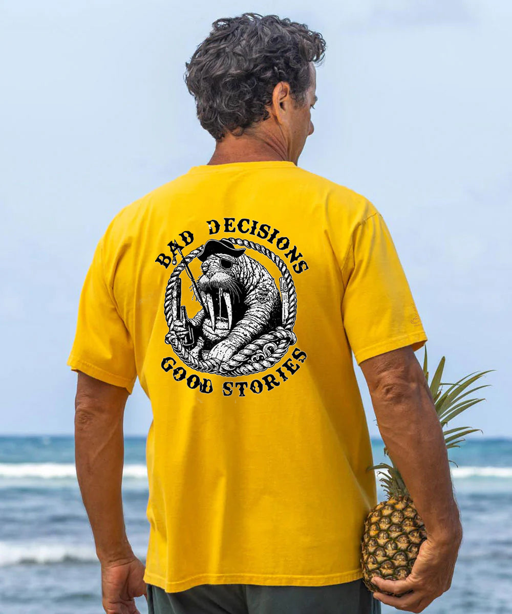 Bad Decisions Good Stories Men's Cotton T-shirt