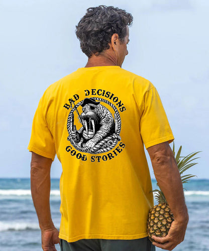 Bad Decisions Good Stories Men's Cotton T-shirt