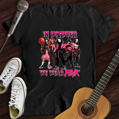 Halloween In October We Wear Pink Horror Friends WOMEN'S T-SHIRT