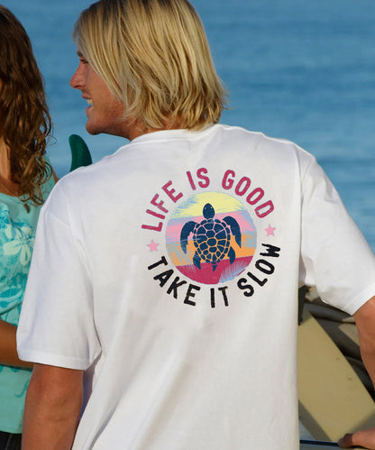 Vacation Life Is Good Take It Slow Men's Cotton T-shirt