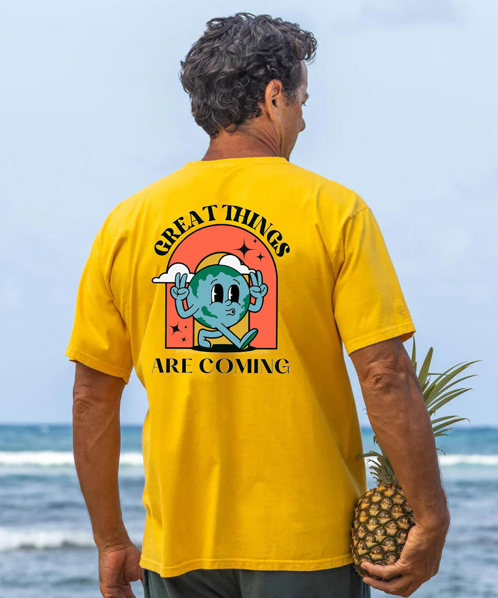Creat Things Are Coming Men's Cotton T-shirt